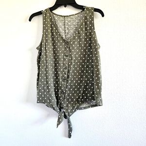 Loft Outlet Top Tie and Button Front M